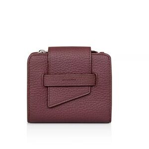 All Saints Burgundy Leather Ray Textured Wallet